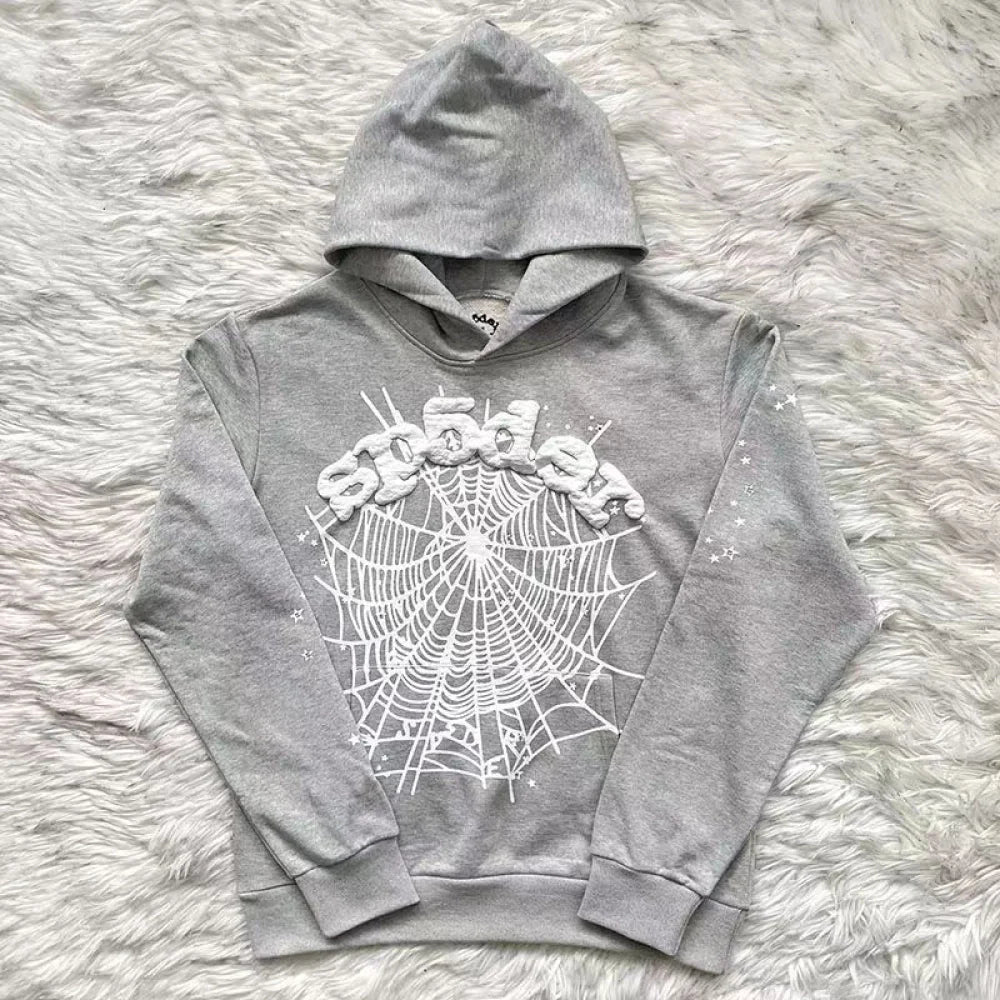 Sp5der Worldwide GRAY OG WEB HOODIE