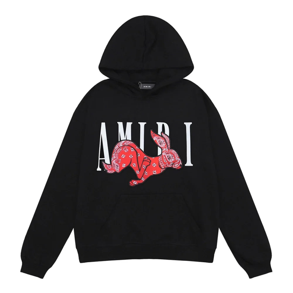 AMIRI Cny Rabbit Logo Hoodie Black/White