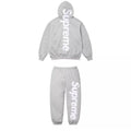 Supreme Satin Appliqué Tracksuit Grey